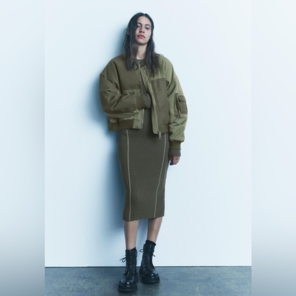 WATERPROOF PATCHWORK BOMBER‎ JACKET by Zara size xs - Picture 8 of 16